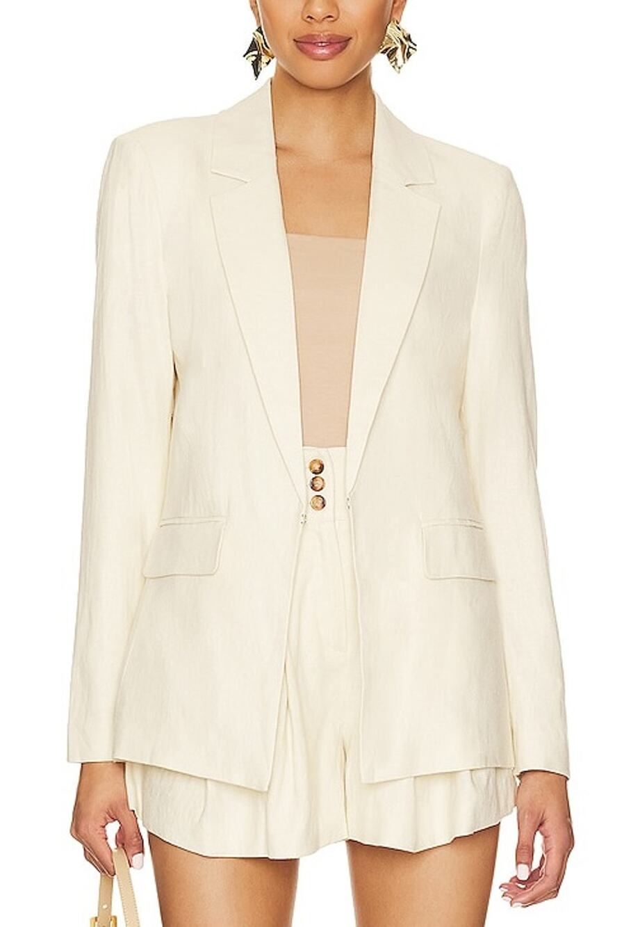 Central Park West Tailored Ivory Bay Lean Blazer Size S